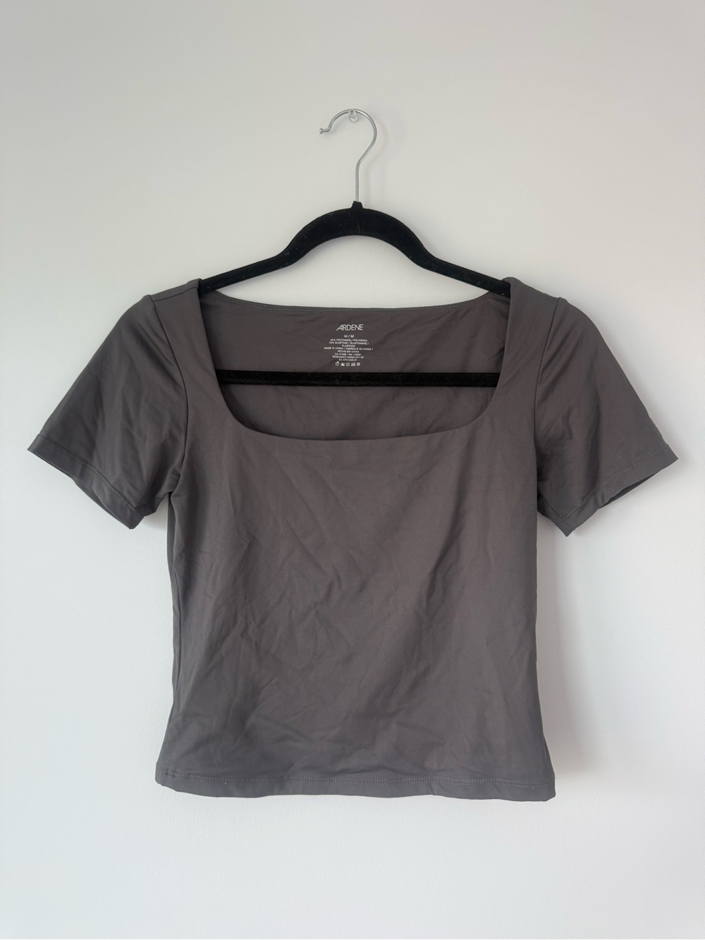 Square Neck Short Sleeve Crop Top